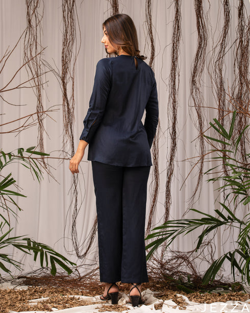 Nautical Ease: Navy Blue Tie-Up Set 71362/71372