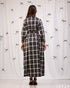 Tailored Charm: Plaid Lapel Ankle Dress 78211
