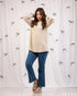 Cozy Chic: Beige Hoodie Hip Top 75551