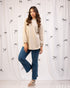 Cozy Chic: Beige Hoodie Hip Top 75551