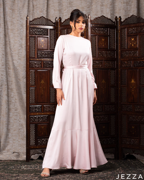 Satin Ankle Length Dress 63092