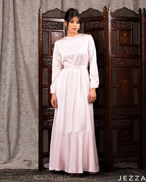 Satin Ankle Length Dress 63092