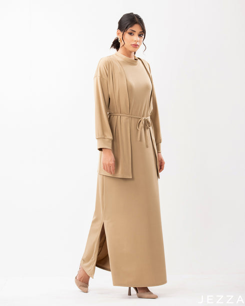 Ribbed Cardigan Dress Set 61381