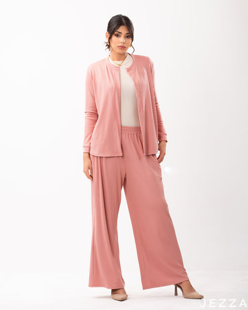 Ribbed Cardigan Pant Set 61473