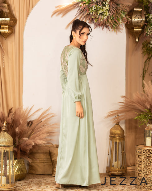 Brocade & Satin Dress 61071