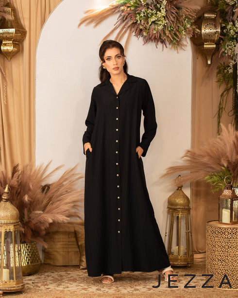 Polyester Dress with Long Placket 56952