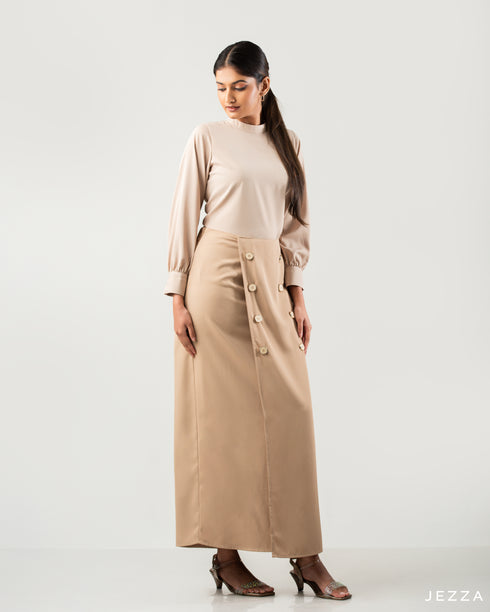 Chic Polyester Top and Skirt Set 59422/54801