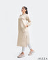 Cotton Knit Midi Length Hoodie With Long Sleeves 54642