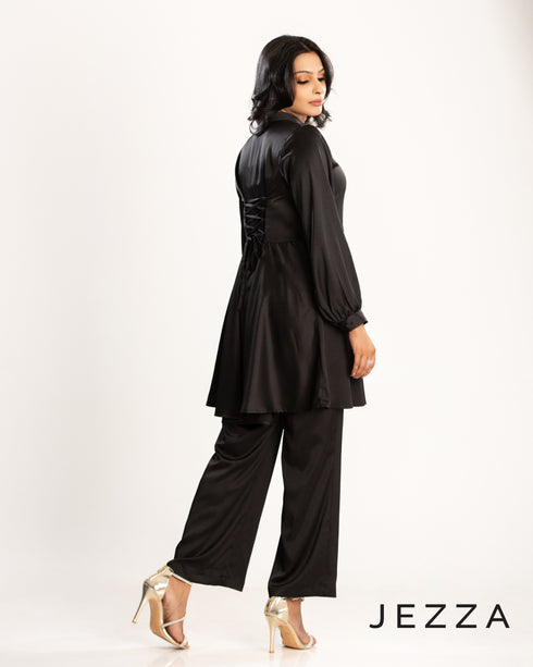 Crepe Satin Peplum Set 62622