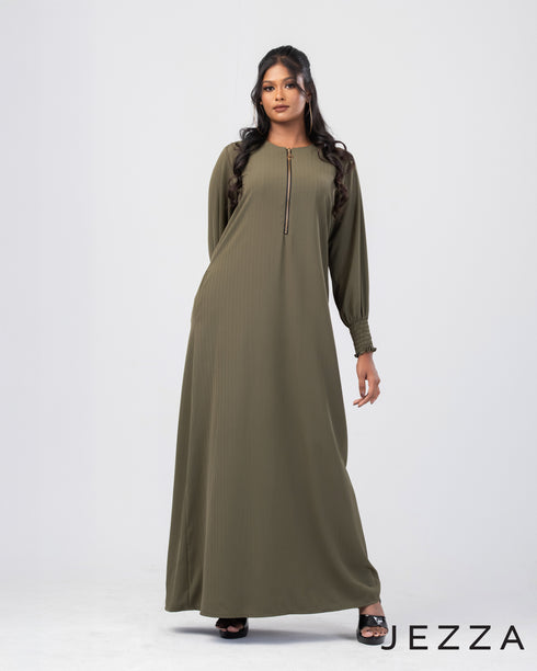 A-Line Dress with Front Zipper 62752