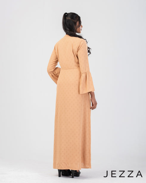 Mandarin-Collared Dress with Decorative Sleeve 48881