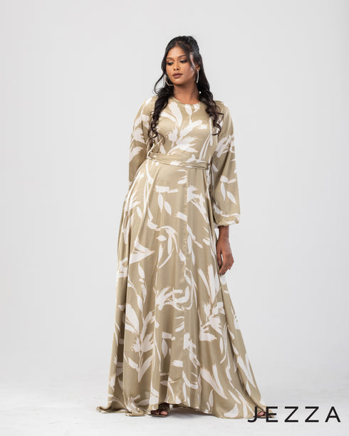 Crush Satin Draped Dress 63052