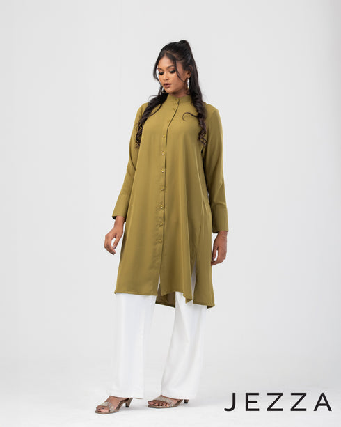 Flowy Knee-Length Polyester Top 59921