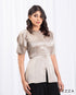 Short Sleeve Thick Satin Occasion Top 66292