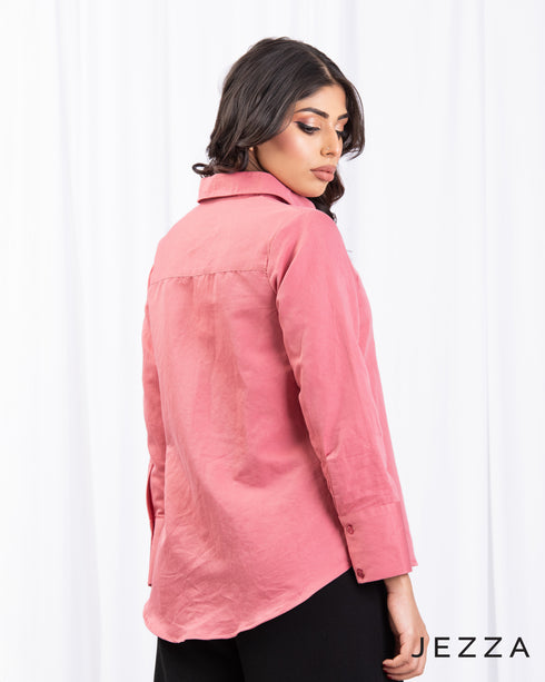 Thick Cotton-Blend Polyester Top 66911