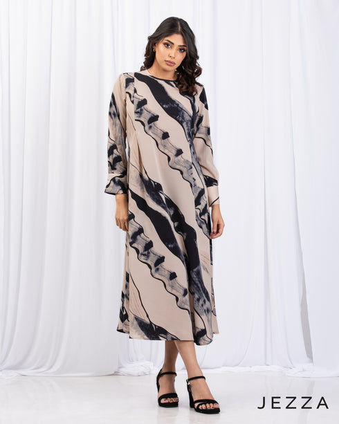 Printed Polyester Midi Top 66321