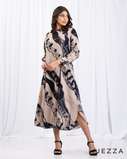 Printed Polyester Midi Top 66321