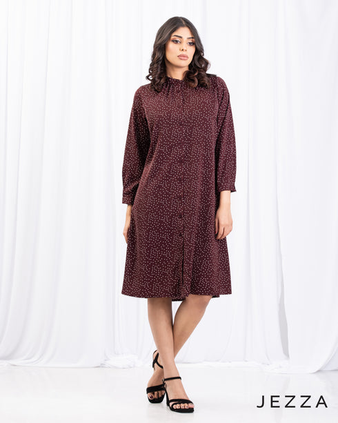 Polka Dot Print Polyester Dress 66581