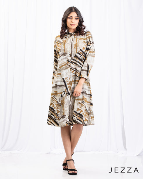 Knee-Length Polyester Casual Dress 65761