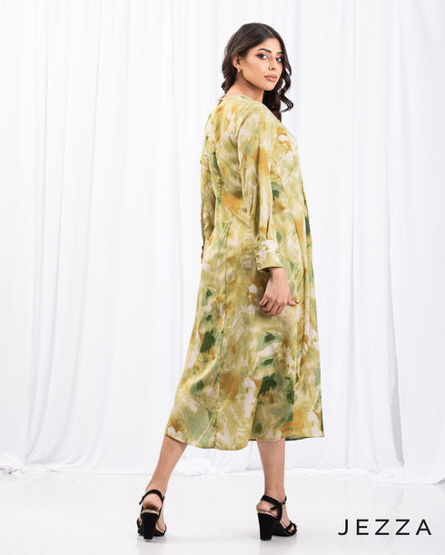 Printed Polyester Midi Top 65501