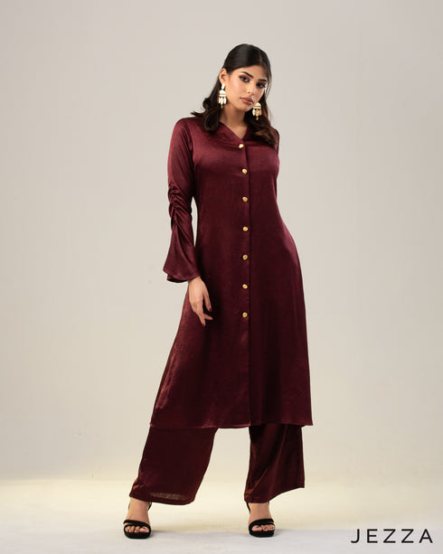 Lustre Luxe: Crushed Satin Co-Ord Set 66472