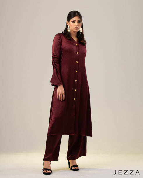 Lustre Luxe: Crushed Satin Co-Ord Set 66472