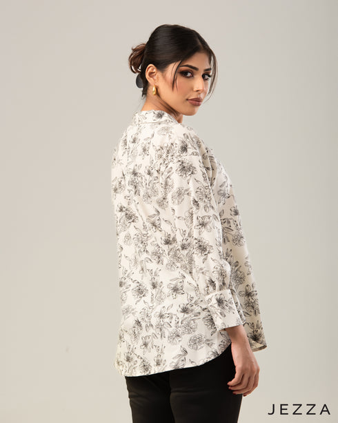 Print Play: Poly-Cotton Shirt Top 65651