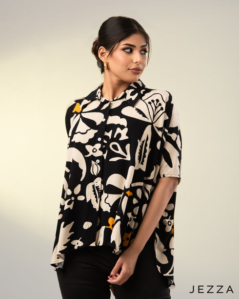 Printed Elegance: Flowing Kaftan Top ( FREE SIZE ) 67261