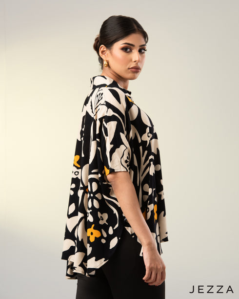 Printed Elegance: Flowing Kaftan Top ( FREE SIZE ) 67261