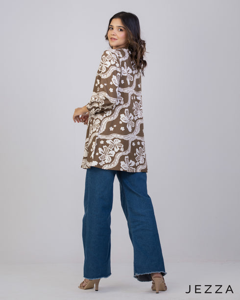 Refined Ease: Mandarin Collar Everyday Top 66551