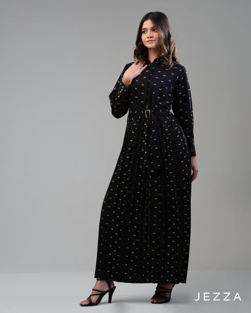 Print Poise: Pleated Dress 66491