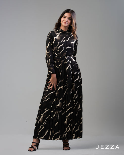 Print Poise: Pleated Dress 60691