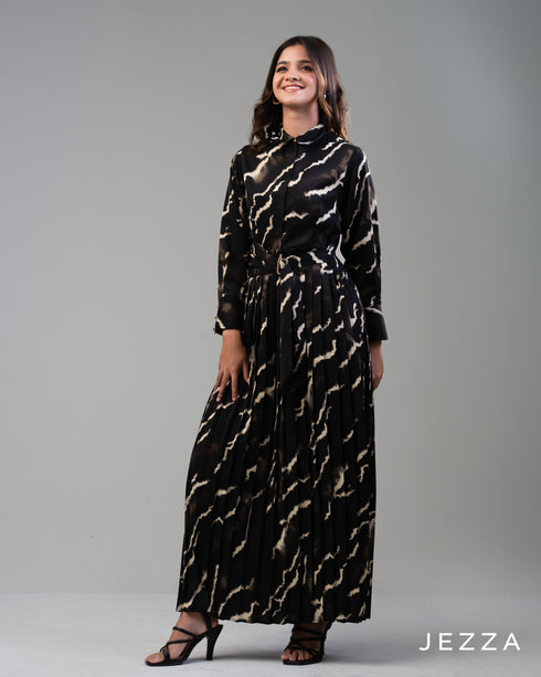 Print Poise: Pleated Dress 60691