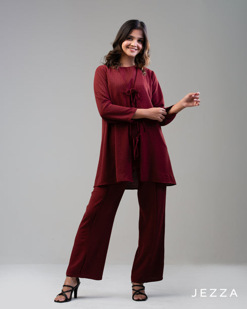 Textured Harmony: Cotton Three-Piece Set 65712