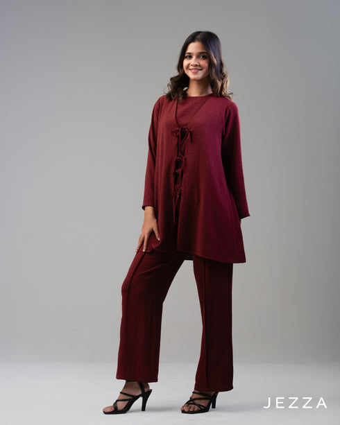 Textured Harmony: Cotton Three-Piece Set 65712