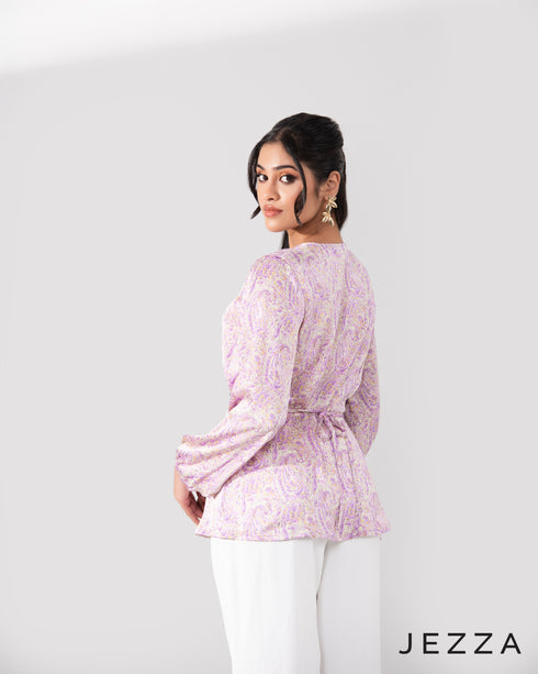 Soft Shine: Hip Length Satin Top 66891