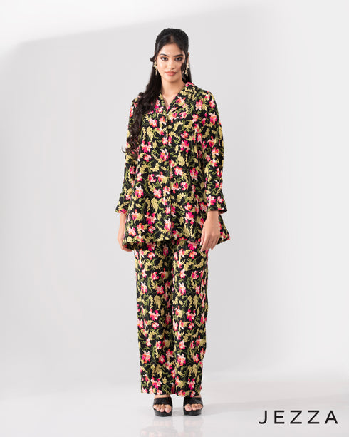 Printed Ease: Polycotton Top & Pant Set 66391 & 6553