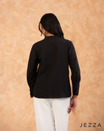 Load image into Gallery viewer, Refined Minimalism: Poly Cotton Mandarin Collar Top 67961