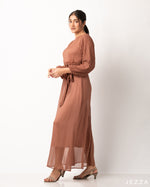 Load image into Gallery viewer, Ankle Length Dress With Tie Up Belt With An Inner Dress 53902/57921