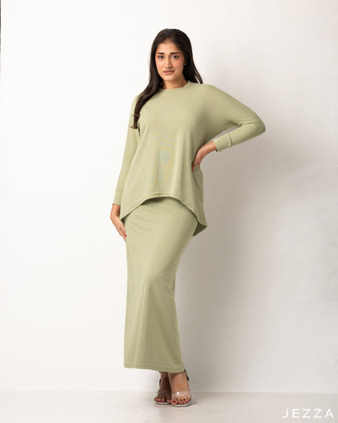 Cotton Knit Top & Skirt Set 56671/56681