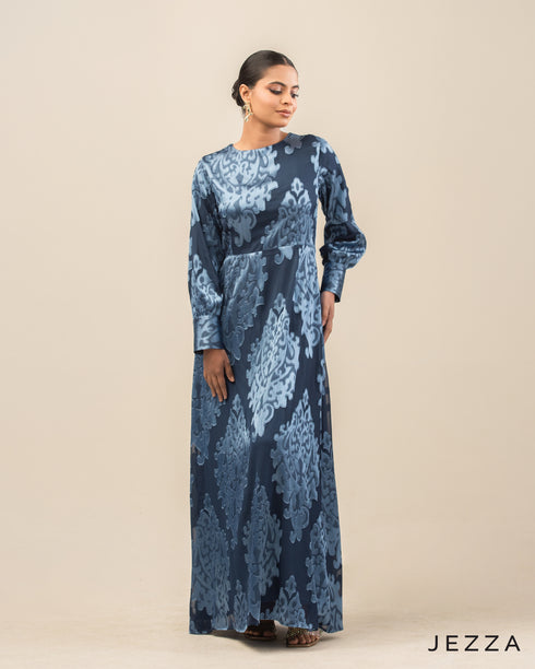 Regal Charm: Brocade Ankle-Length Dress 70821
