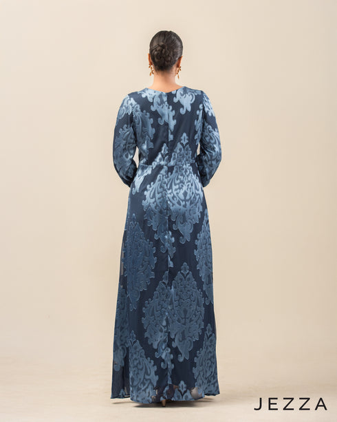 Regal Charm: Brocade Ankle-Length Dress 70821