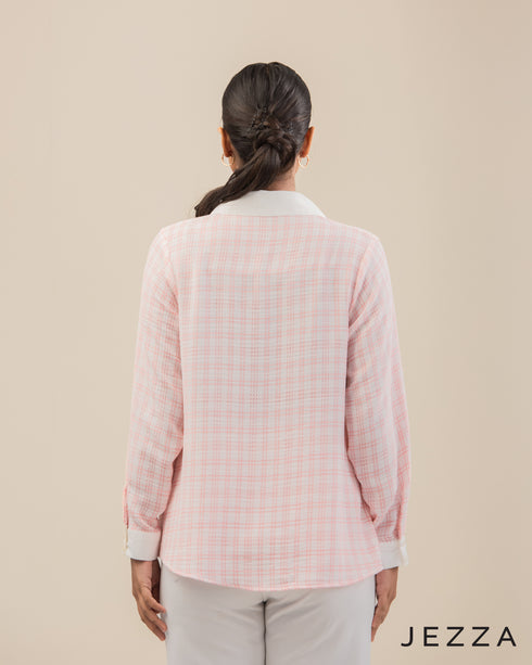 Classic Ease: Half-Placket Shirt Blouse 64951