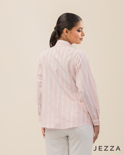 Classic Ease: Half-Placket Shirt Blouse 73101