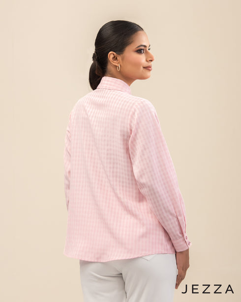 Classic Ease: Half-Placket Shirt Blouse 73111