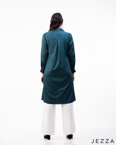 Classic Charm: Poly-Cotton Knee-Length Top 66711