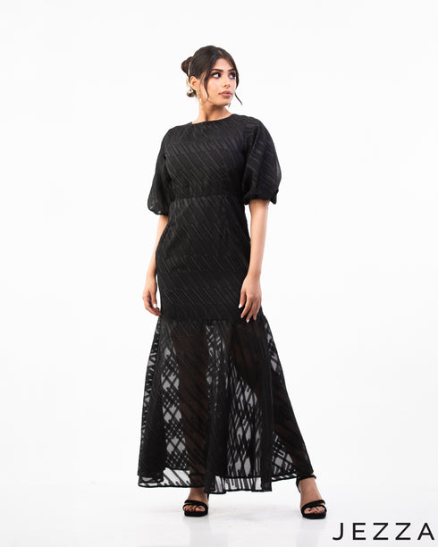 Regal Elegance: Brocade A-Line Dress 68321