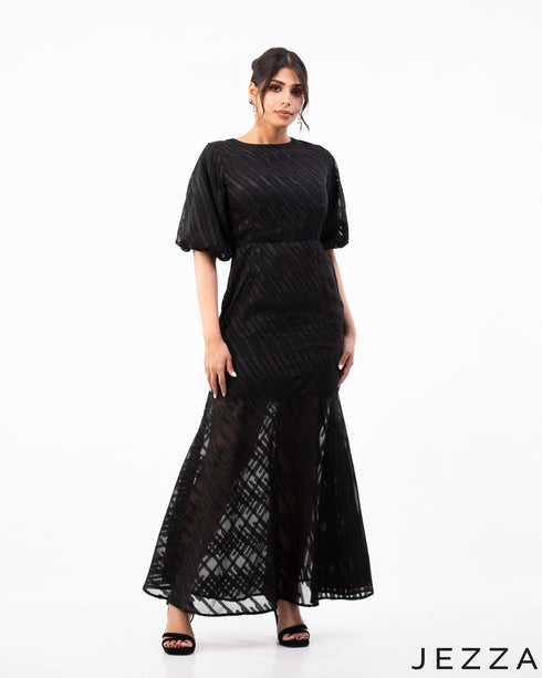 Regal Elegance: Brocade A-Line Dress 68321