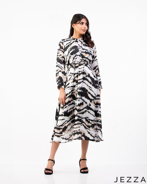 Graceful Flow: Crushed Chiffon Midi Top 72831