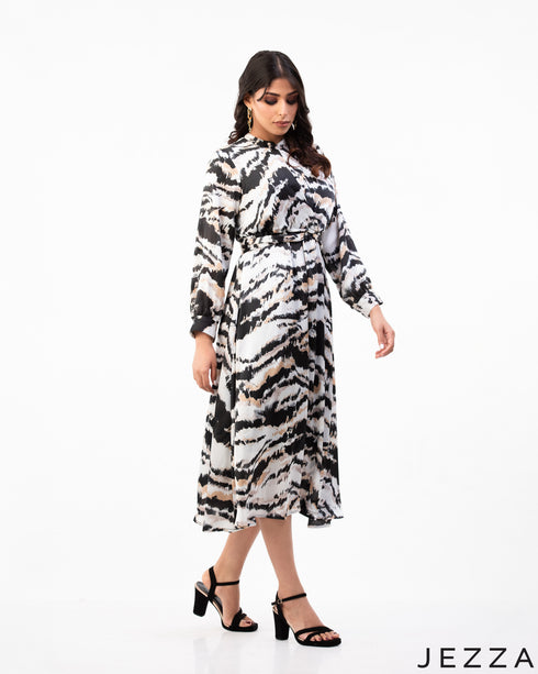 Graceful Flow: Crushed Chiffon Midi Top 72831